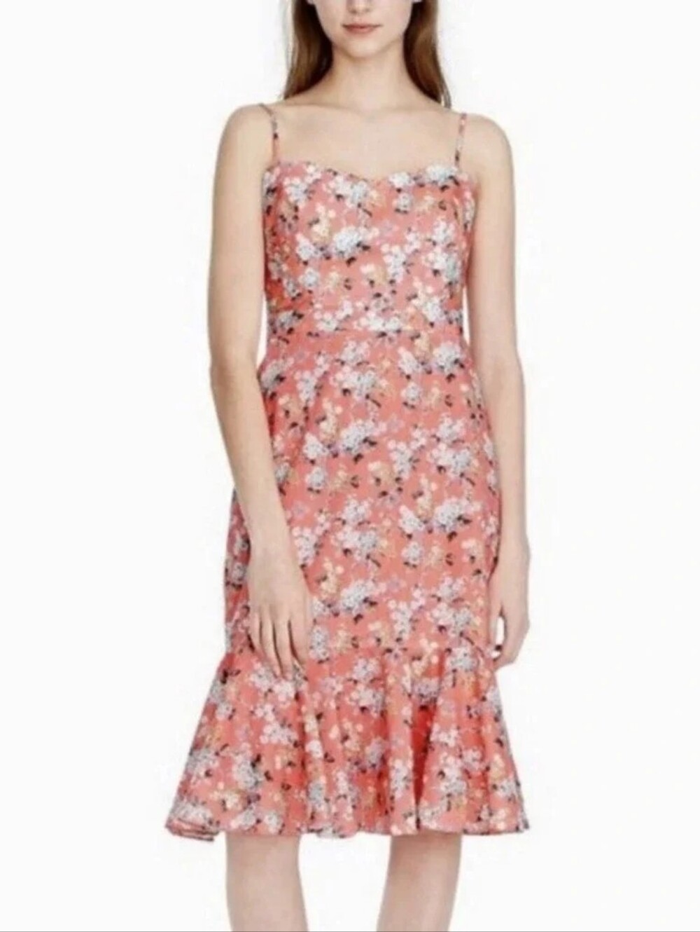 New J. Crew Ruffle-Hem Midi Liberty‎ Fabric Josephine Floral Dress Size 4